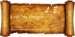 Leány Ervina névjegykártya